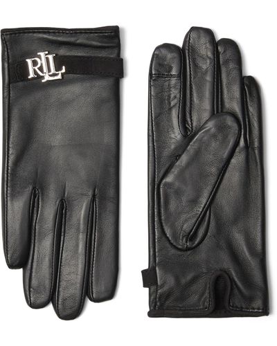 Lauren by Ralph Lauren Logo Belt Leather Glove - Black
