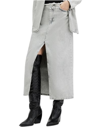 AllSaints Honor Maxi Skirt - Gray