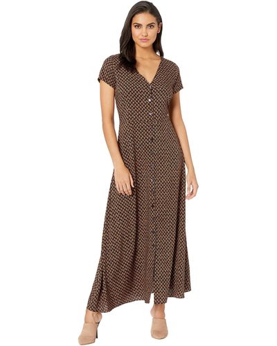 Frye Paris Dress (all Over Block Print) Women's Dress - Brown