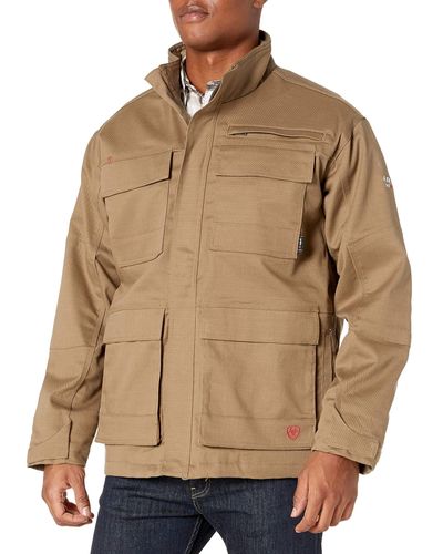 Ariat Flame Resistant Cargo Canvas Jacket - Natural