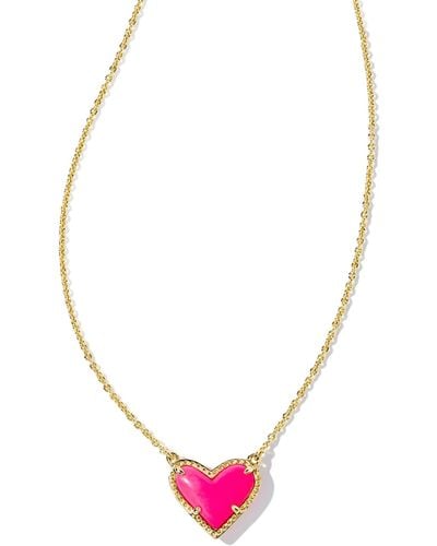 Kendra Scott Ari Heart Short Pendant Necklace - Pink