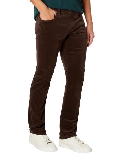 PAIGE Federal Slim Straight Fit Stretch Corduroy Pants - Brown
