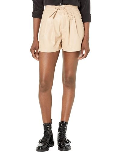 Blank NYC Leather High-rise Shorts In Deep Energy - Natural
