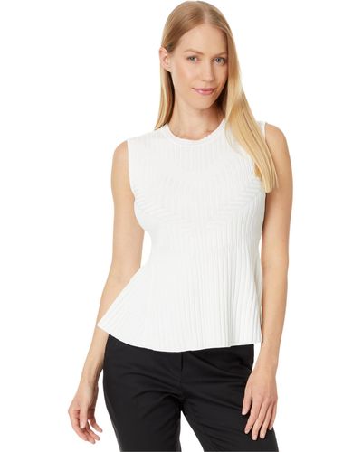 Vince Camuto Slvless Top W Flare Bottom - White