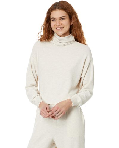 Madewell Brushed Jersey Funnelneck Sweater - White