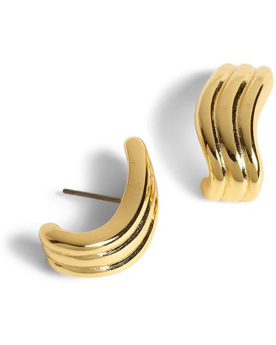 Madewell Ribbed Wavy Statement Earring - Black