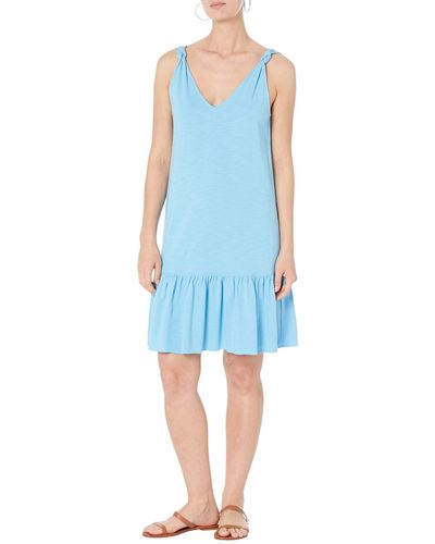 Lilla P Knotted Peplum Dress - Blue