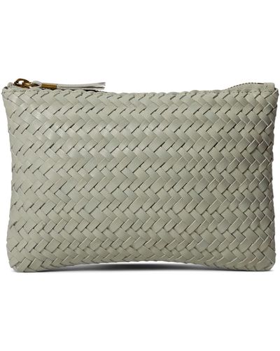 Madewell Leather Pouch Clutch Woven - Green