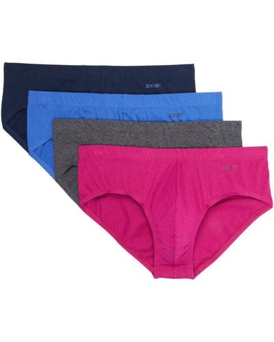 2xist 2(x)ist Essentials 4-pack Bikini Brief (dazzling Blue/varsity Navy/festival Fuchsia/charcoal Heather) Underwear - Multicolor