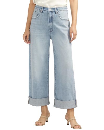 Silver Jeans Co. Baggy Wide Leg Crop L27934rcs230 - Blue