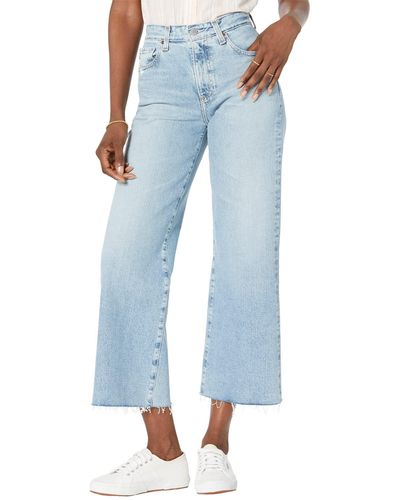 AG Jeans Saige Wide Leg Crop High-rise Fit In Apparition - Blue