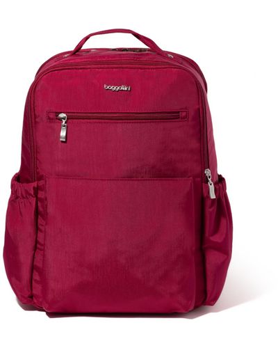 Baggallini Tribeca Expandable Laptop Backpack - Red