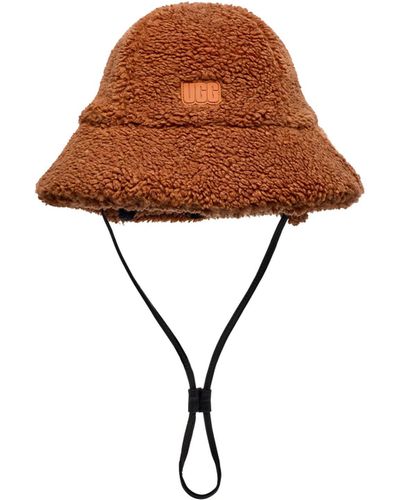 UGG Fluff Recycled Microfur Lined Bucket Hat - Brown