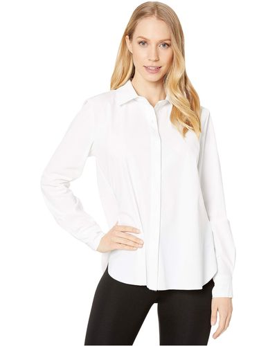Lyssé Connie Slim Fit Stretch Microfiber Button-down Shirt - White