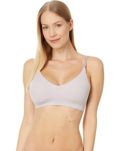 Calvin Klein Invisibles Comfort Lightly Lined Seamless Wireless Triangle Bralette Bra - White