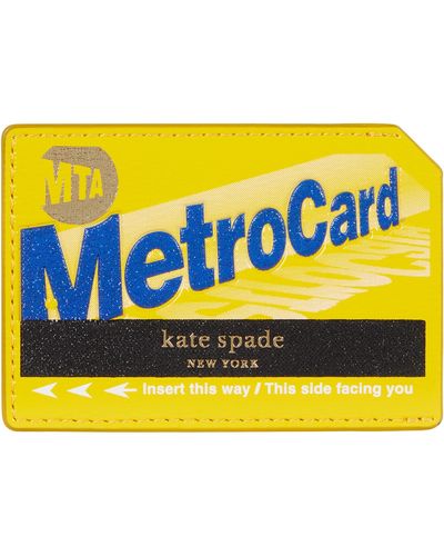 Kate Spade On A Roll Smooth Leather Metro Card Sticker Pocket - Yellow
