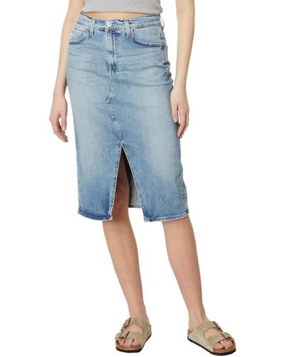 AG Jeans Alicia Midi Denim Skirt - Blue