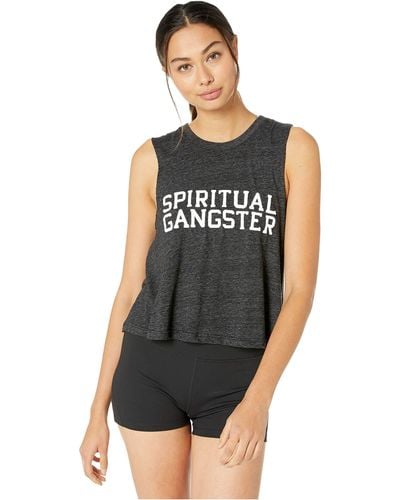 Spiritual Gangster Crop Tank Top - Black