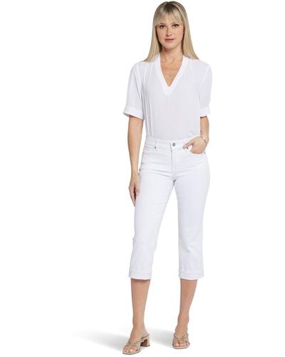 NYDJ Petite Marilyn Crop Cuff Jeans In Optic White
