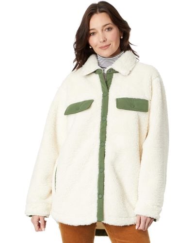 Vineyard Vines Cozy Sherpa Shirt Jacket - White