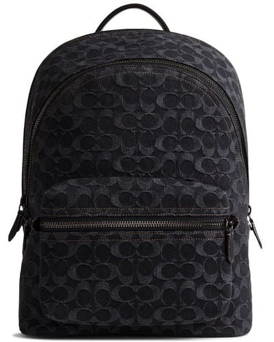 COACH Charter Backpack In Signature Denim - Black