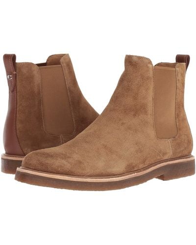 COACH Suede Chelsea Boot W/ Crepe Sole (peanut) Men's Shoes - Brown