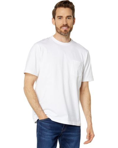 L.L. Bean Carefree Unshrinkable Tee With Pocket Short Sleeve - White