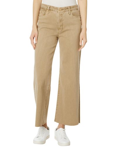 Kut From The Kloth Meg High-rise Fab Ab Wide Leg Raw Hem -toast In Toast - Natural