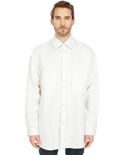Faith Connexion Tweed Overshirt - White