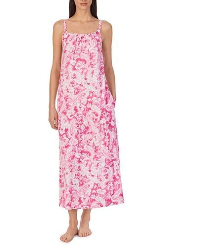 Lauren by Ralph Lauren Double Strap Maxi Gown - Pink