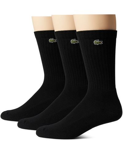 Lacoste 3-pack Multicolor Solid Jersey Tube Socks - Black