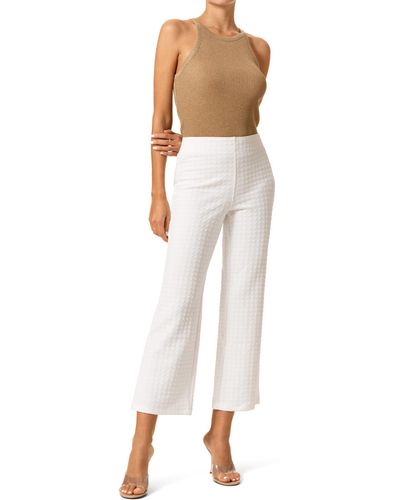 Hue Textured Ponte Cropped Flare Pants - White