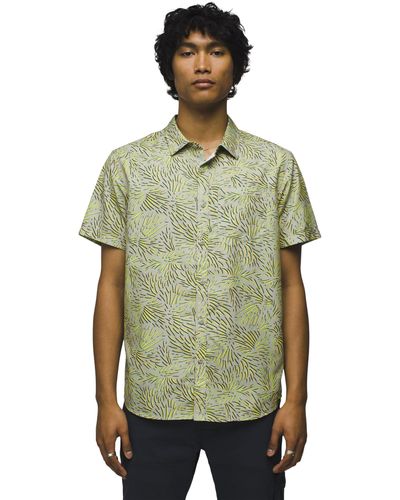 Prana Lost Sol Printed Short Sleeve Shirt Standard Fit - Green