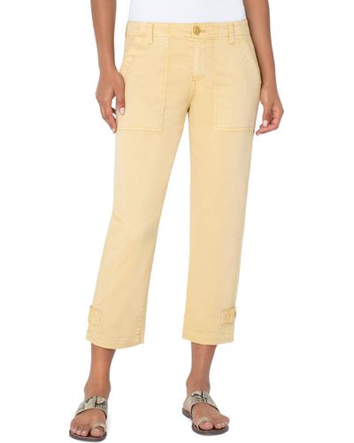 Liverpool Jeans Company Utility Crop Cargo In Mustard Gold - Natural