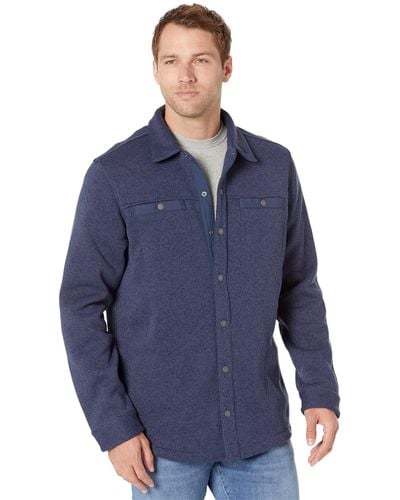 L.L. Bean Sweater Fleece Shirt Jacket - Tall - Blue