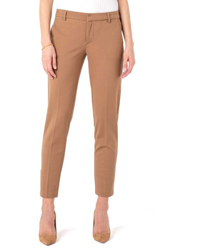 Liverpool Los Angeles Petite Kelsey Straight Leg Pants In Super Stretch Ponte Knit - Natural