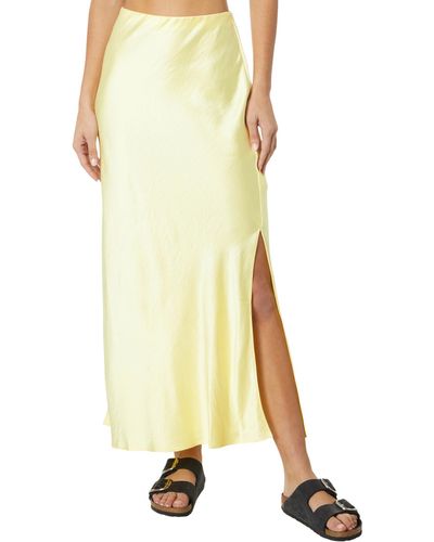 Madewell Satin Maxi Slip Skirt - Yellow
