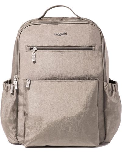 Baggallini Tribeca Expandable Laptop Backpack - Gray