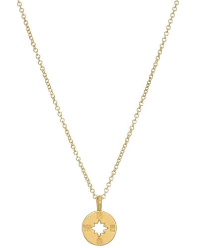 Dogeared Going Places Compass Reminder Necklace - Metallic