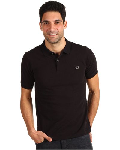 Fred Perry Slim Fit Solid Plain Polo - Black