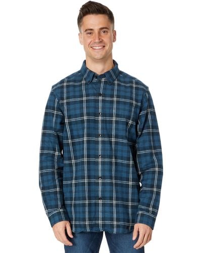 L.L. Bean Scotch Plaid Flannel Traditional Fit Shirt - Blue