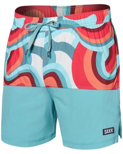 Saxx Underwear Co. Oh Buoy Color-blocked 2-n-1 Volley 5 - Blue