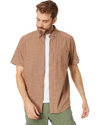 Hurley One Only Stretch Short Sleeve Woven - Brown