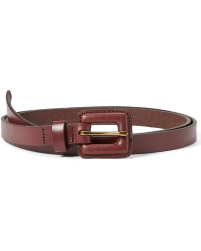 Madewell Pebbled Leather Covered-buckle Belt - Brown