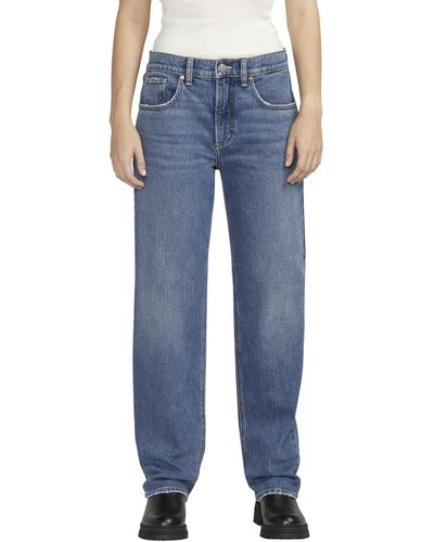 Silver Jeans Co. Low 5 Mid-rise Straight Leg Jeans L27480rcs208 - Blue