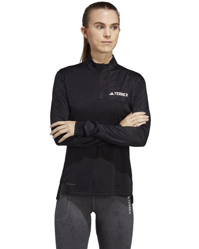 adidas Originals Terrex Multi Half-zip Long Sleeve Long-sleeve Top - Black