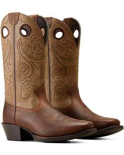 Ariat Sport Square Toe Western Boots - Brown