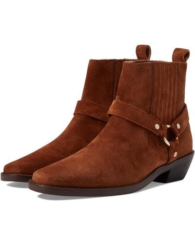 Madewell The Santiago Western Ankle Boot In Suede - Brown