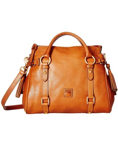 Dooney & Bourke Florentine Small Satchel (chestnut/self Trim) Handbags - Brown
