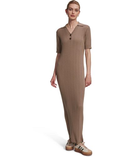 Varley Andrea Pointelle Knit Dress - Brown